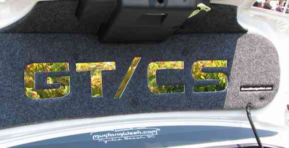 Click on Picture to Enlarge. 2007 GT/CS Model trunk lid mat, Plexi Mirror Letter Design